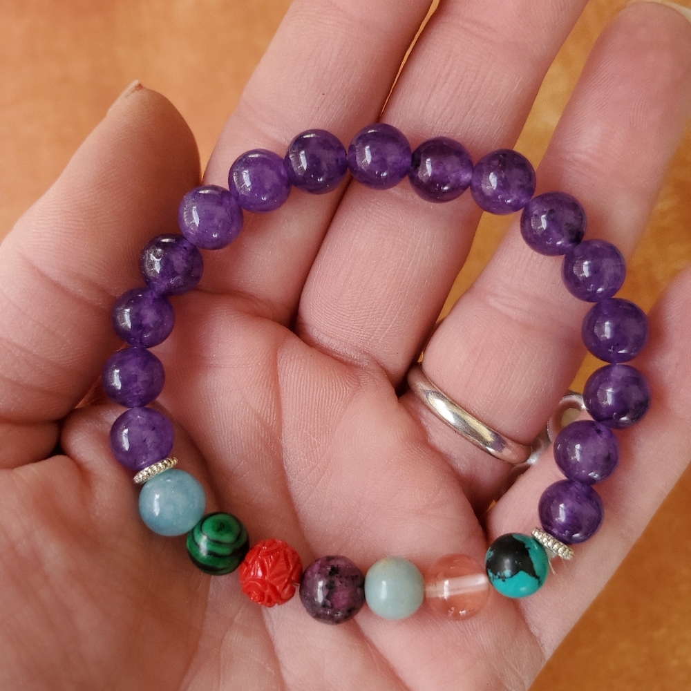 New Amethyst Chakra Stretchy Bracelet.